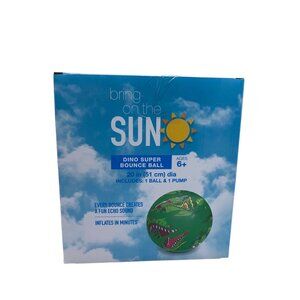 Bring on the Sun Dino Green Super Bounce Playground Ball 20” with Pump Kids Fun
